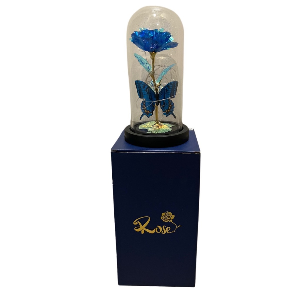 Galaxy Glass Dome Rose Butterfly‎ Light Up Gift